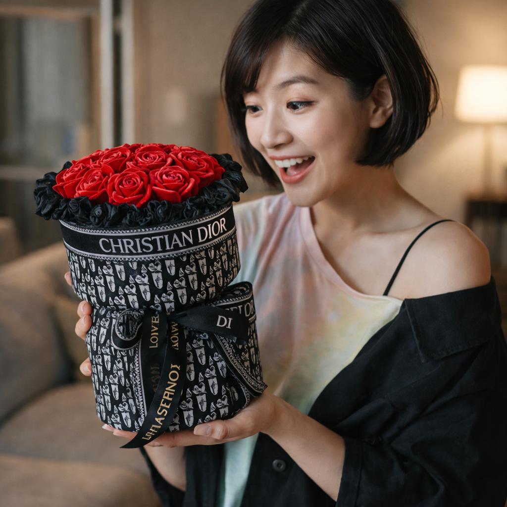 Noir Couture Devotion (Red Roses) | Preserved Bouquet