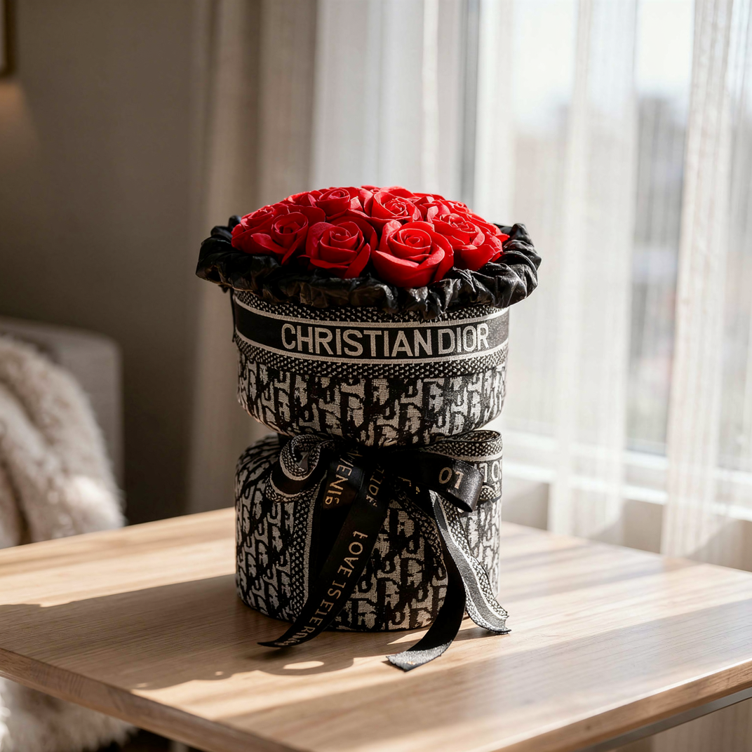 Noir Couture Devotion (Red Roses) | Preserved Bouquet