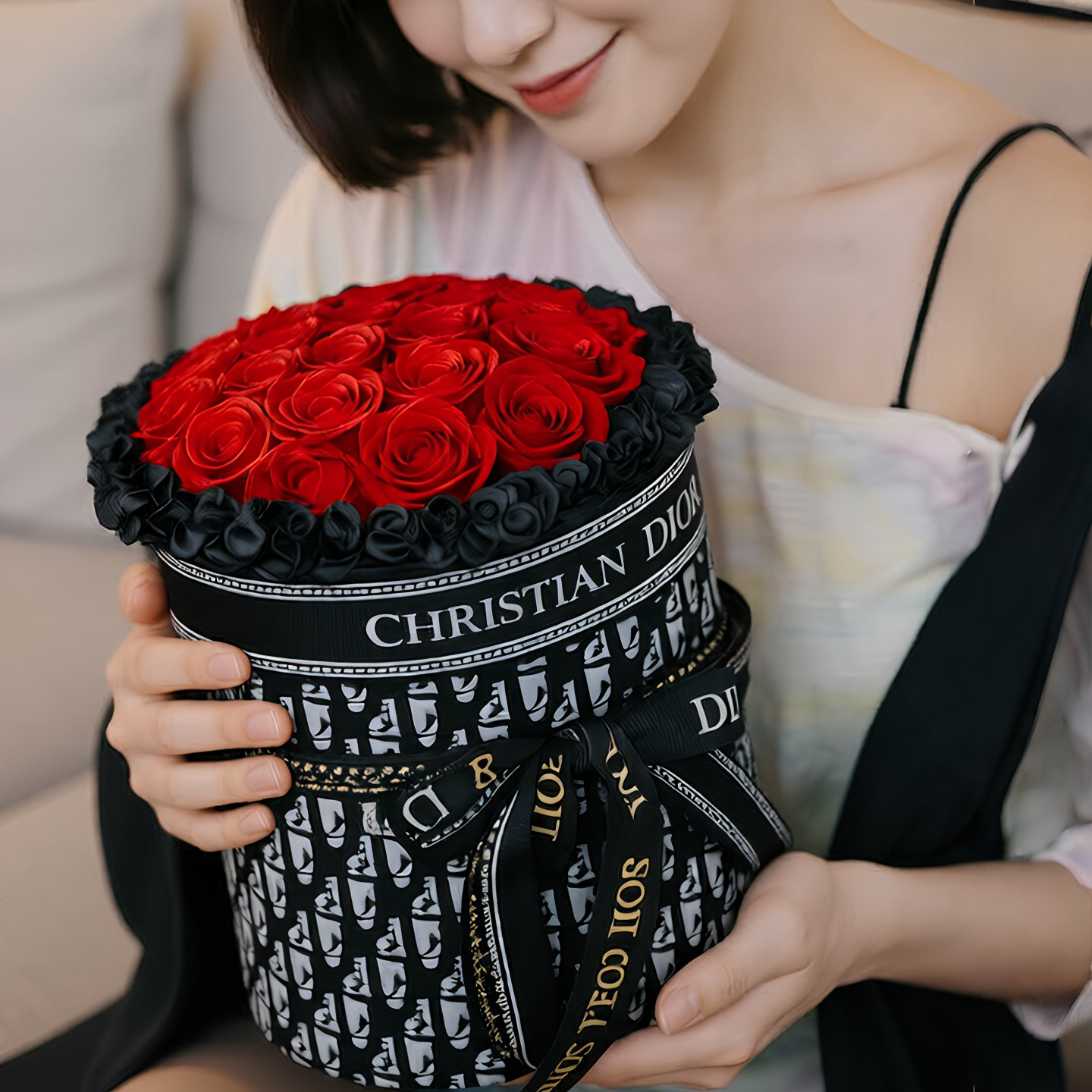 Noir Couture Devotion (Red Roses) | Preserved Bouquet
