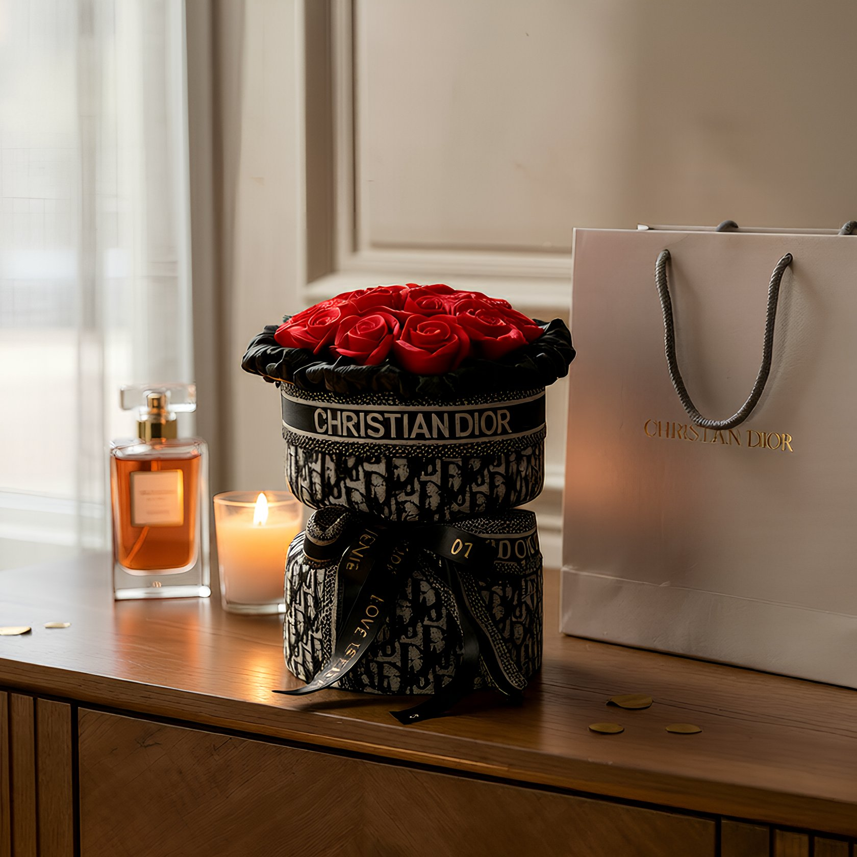 Noir Couture Devotion (Red Roses) | Preserved Bouquet