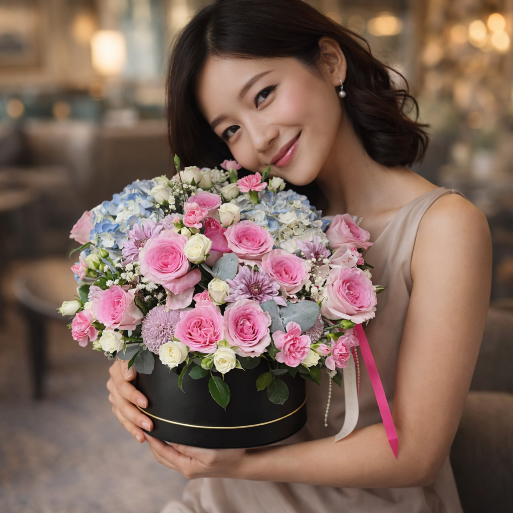 Serene Sonata (Roses, Carnations, Hydrangeas) | Gift Box