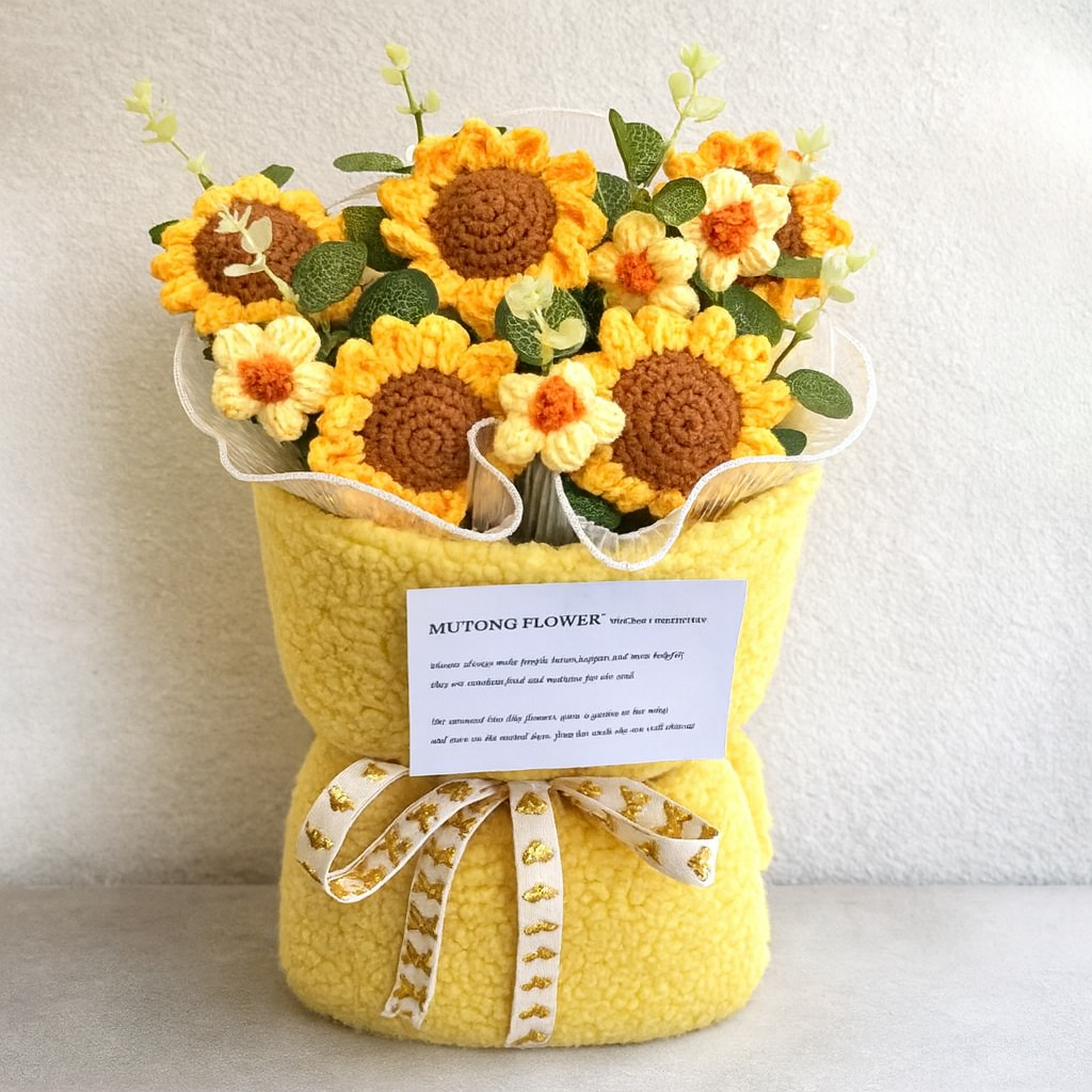 Golden Cheerloom | Crochet Flower Bouquet