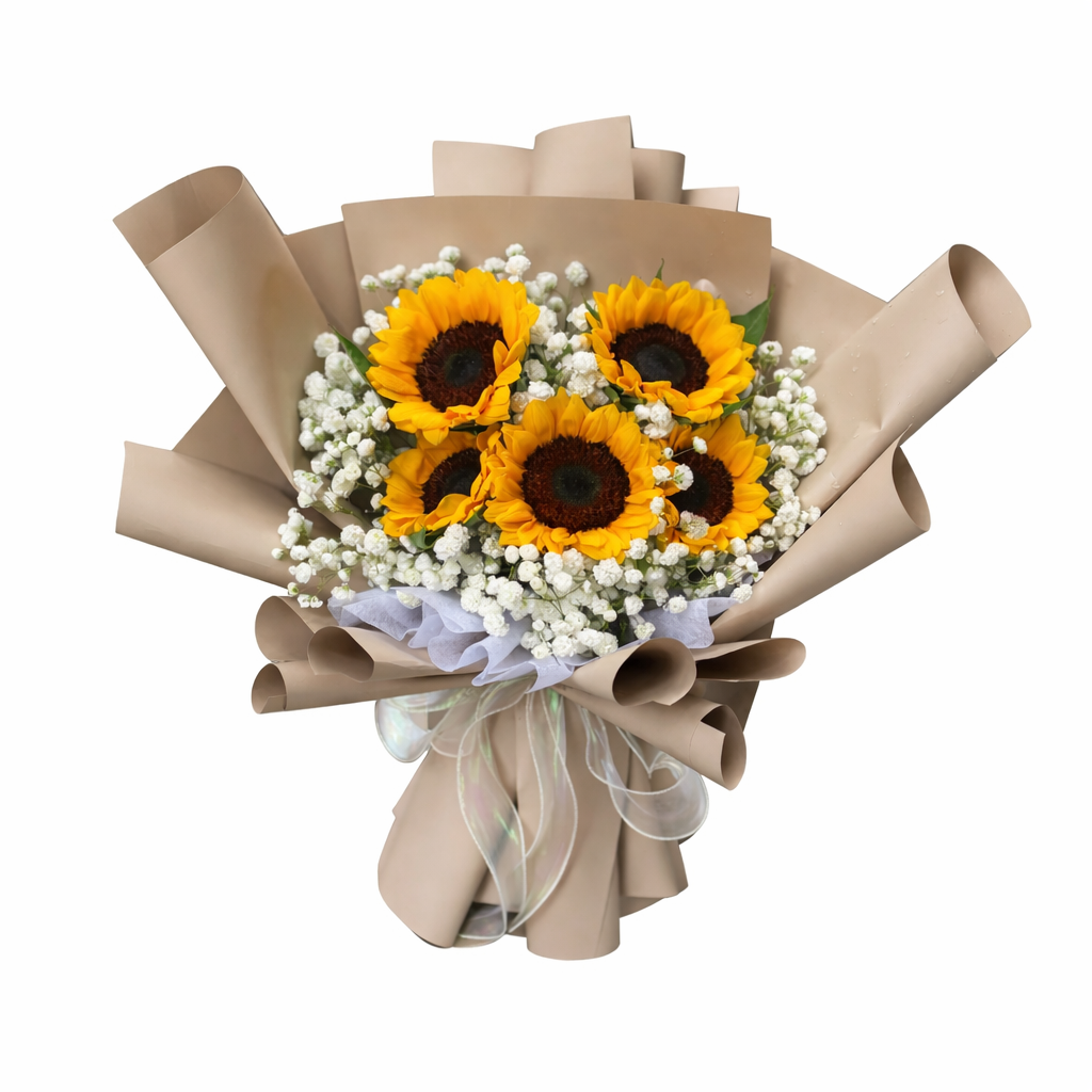 Sunny Whispers (Sunflowers. Baby's Breath) | Flower Bouquet