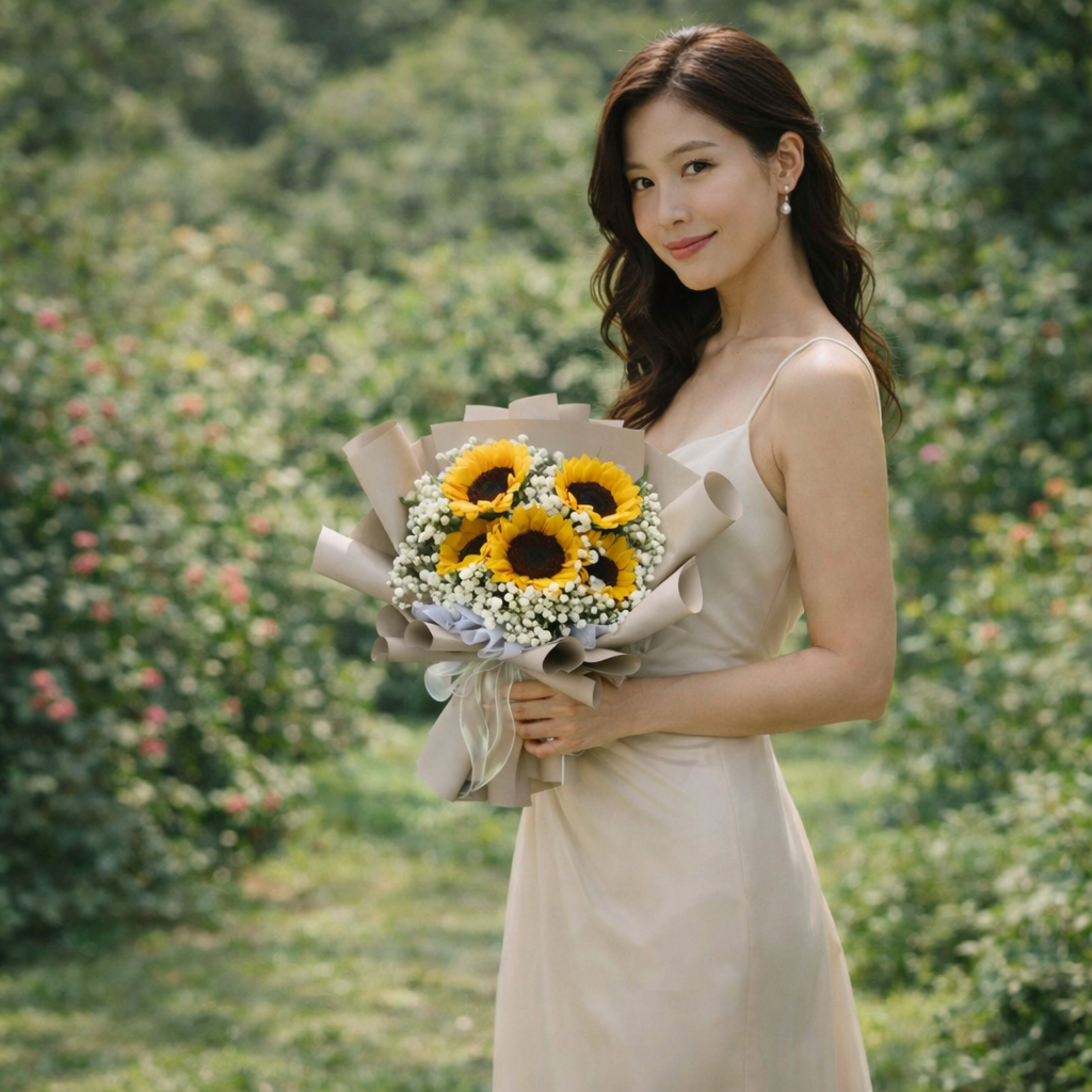 Sunny Whispers (Sunflowers. Baby's Breath) | Flower Bouquet