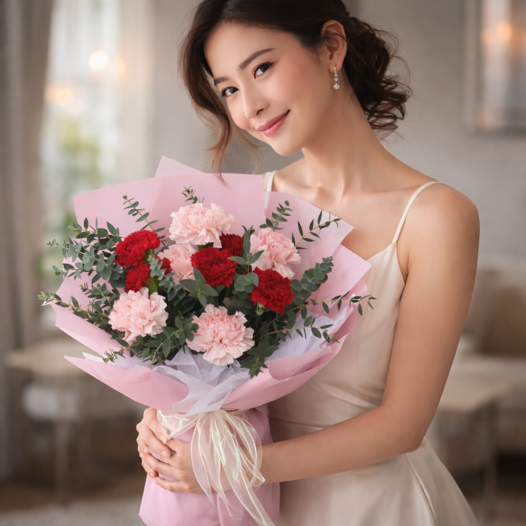 Velvet Picnic (Carnations, Eucalyptus) | Fresh Flower Bouquet