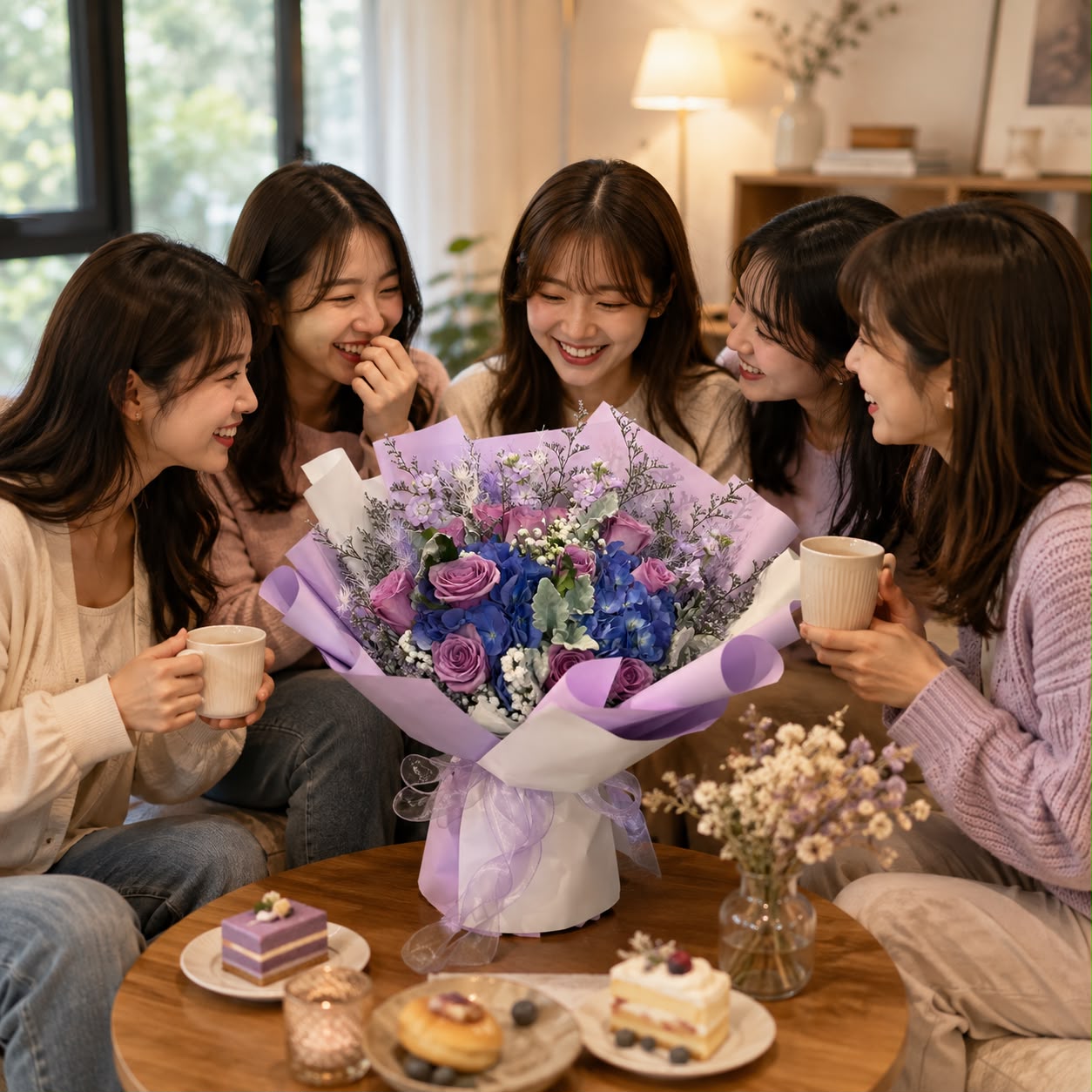 Enchanted Blue (Roses, Hydrangea) | Fresh Flower Bouquet