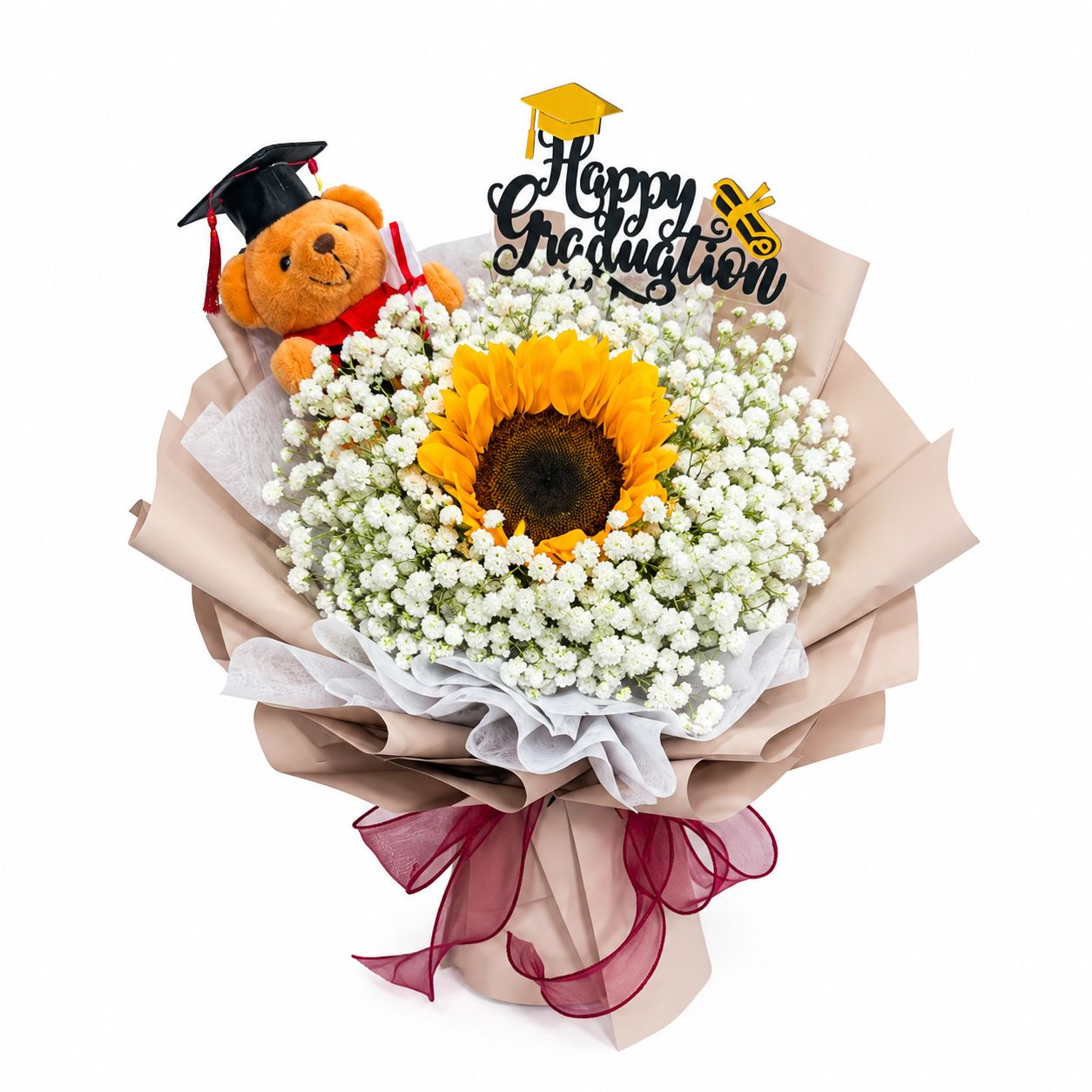Bright Horizons (Sunflower, Baby's Breath) | Graduation Bouquet