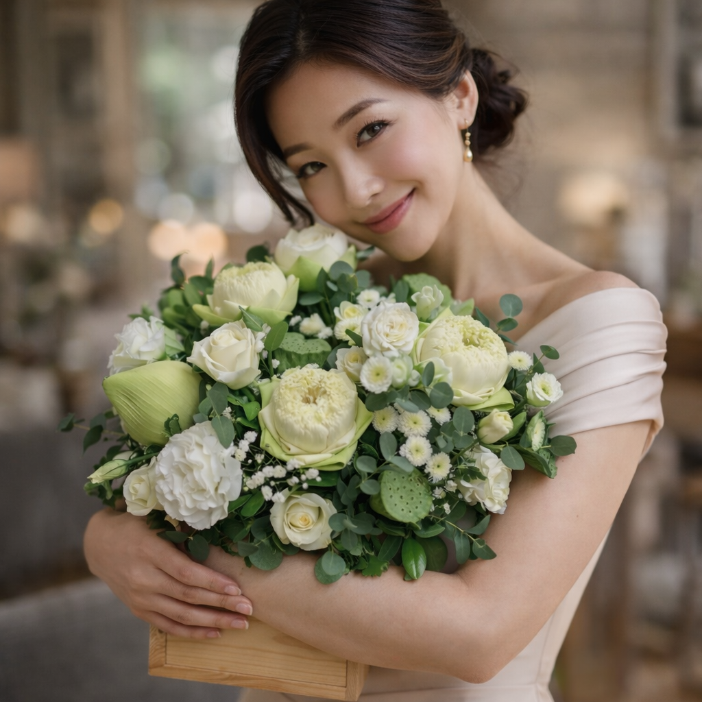 Serenity Bloom (Lisianthus, Lotus, Baby's Breath) | Fresh Bouquet