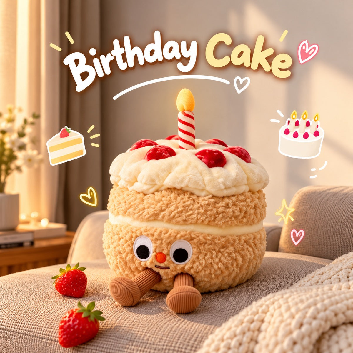 Birthday Cake Plush Lamp β Singing Happy Birthday Cake Soft Toy | Cute Birthday Gift
