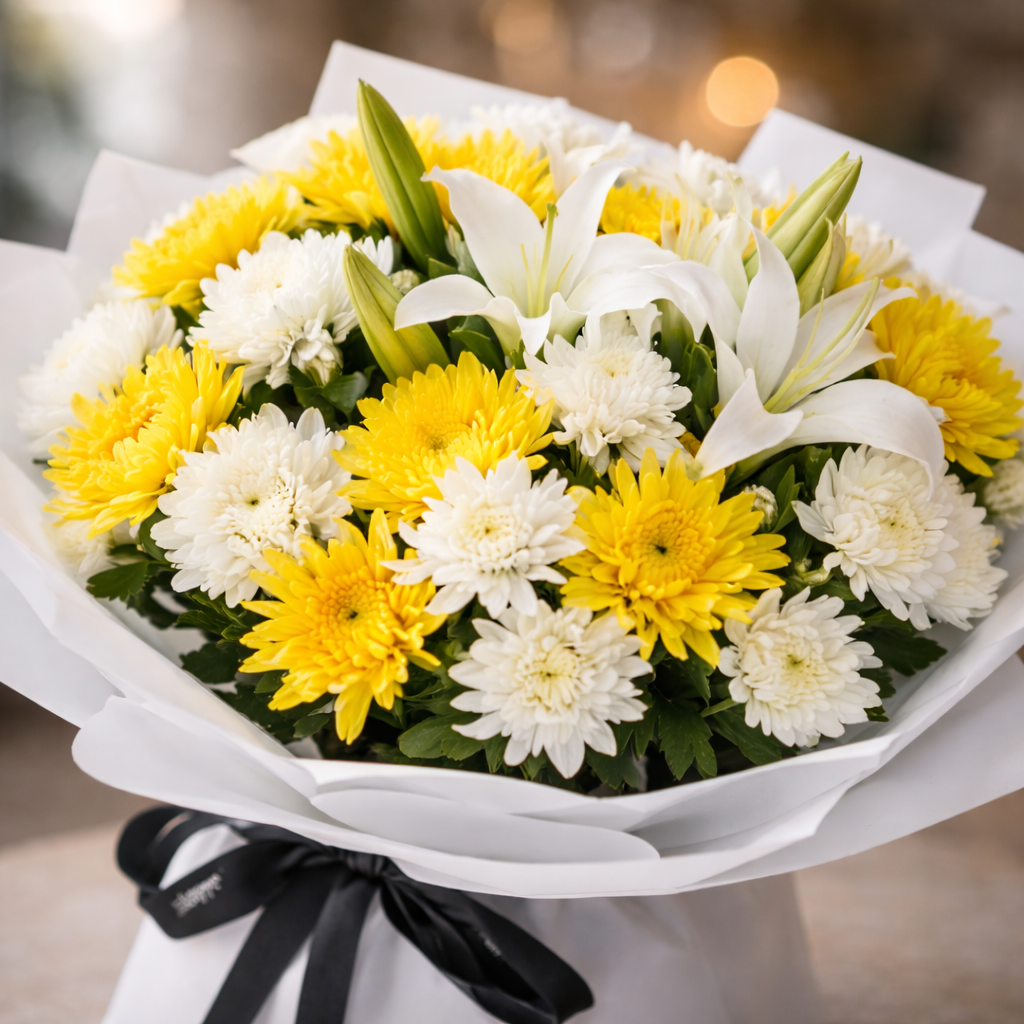 White Haven (Chrysanthemums, Lilies) | Fresh Flower Bouquet
