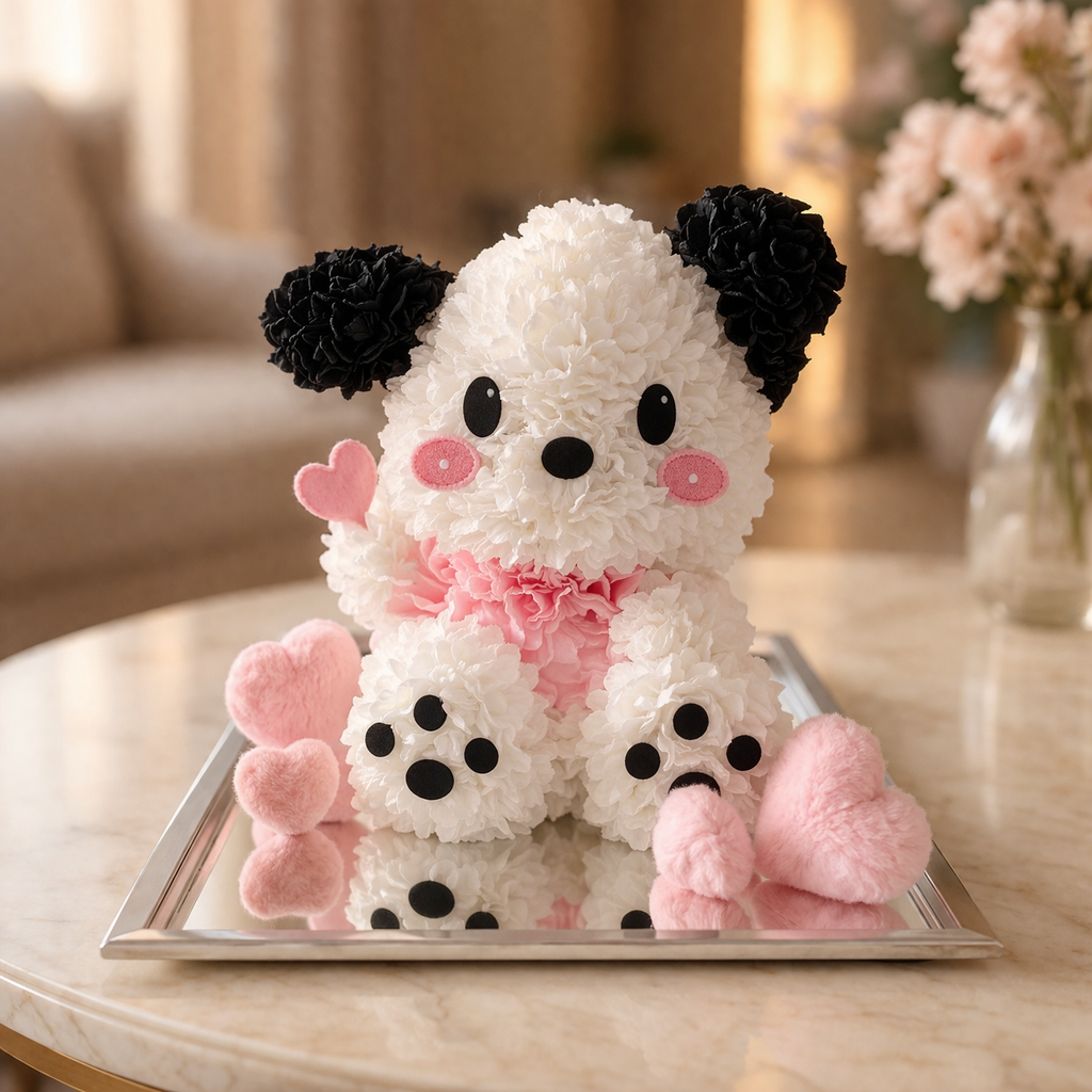 Blossom Whimsy Pup | Crochet Flower Bouquet