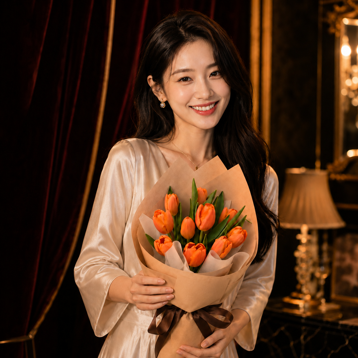 Apricot Glimmer (Tulips) | Fresh Flower Bouquet