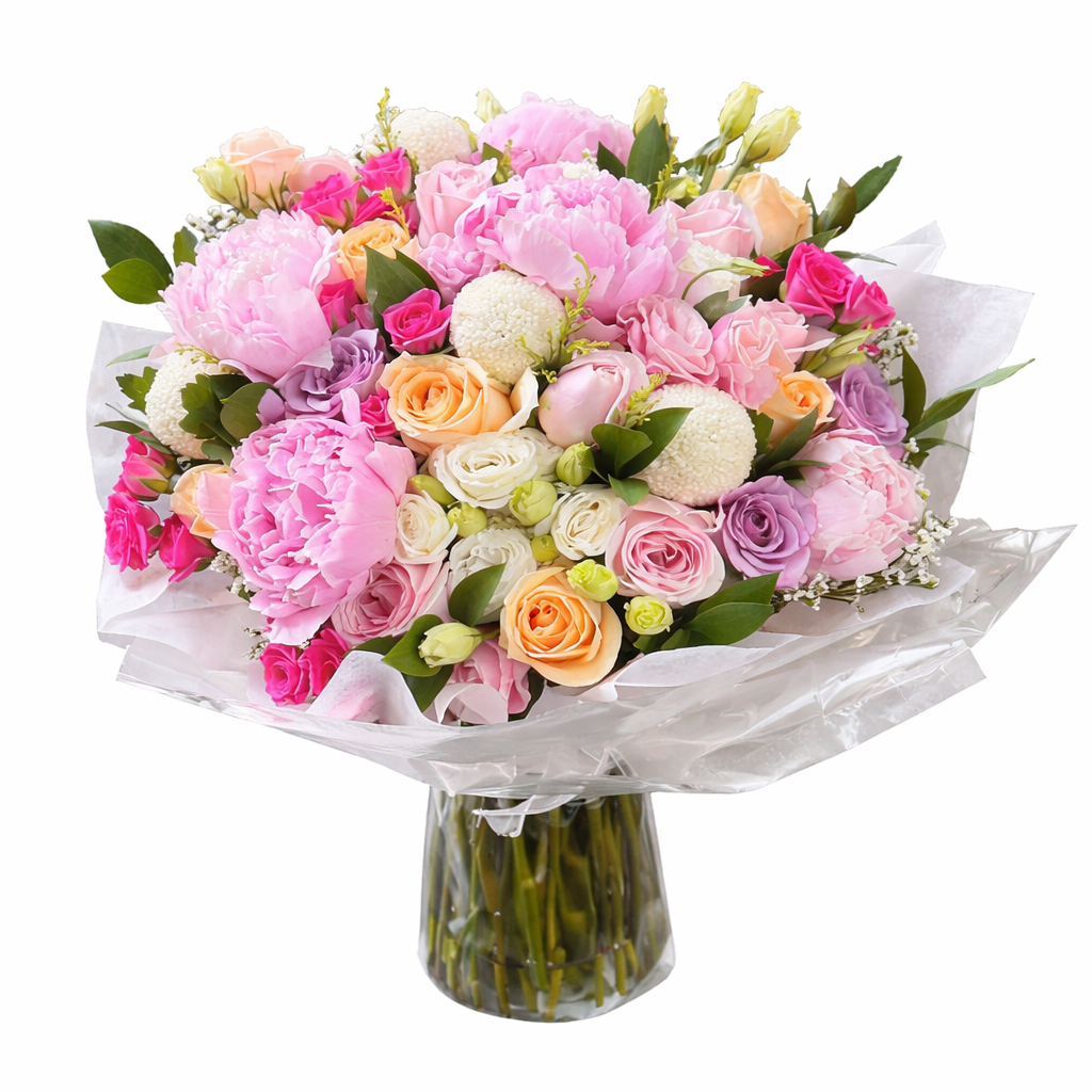 Pastel Symphony (Peonies, Lisianthus, Ranunculus) | Flower Bouquet