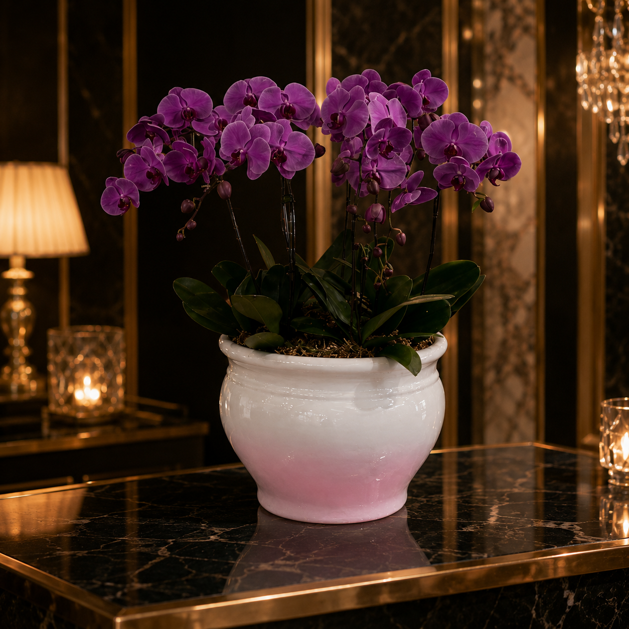 Violet Crest (Orchids) | Vase Flower Arrangement