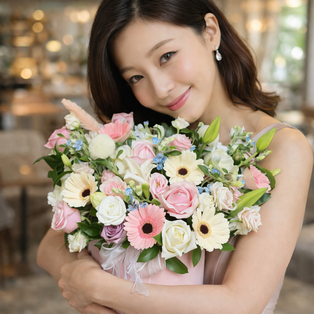 Petal Haven (Roses, Lisianthus, Lilies) | Fresh Flower Bouquet