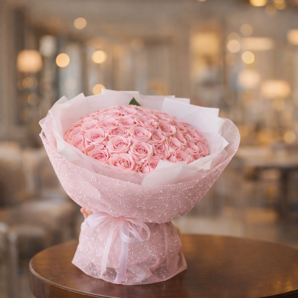 Blush Cascade (Roses) | Fresh Bouquet