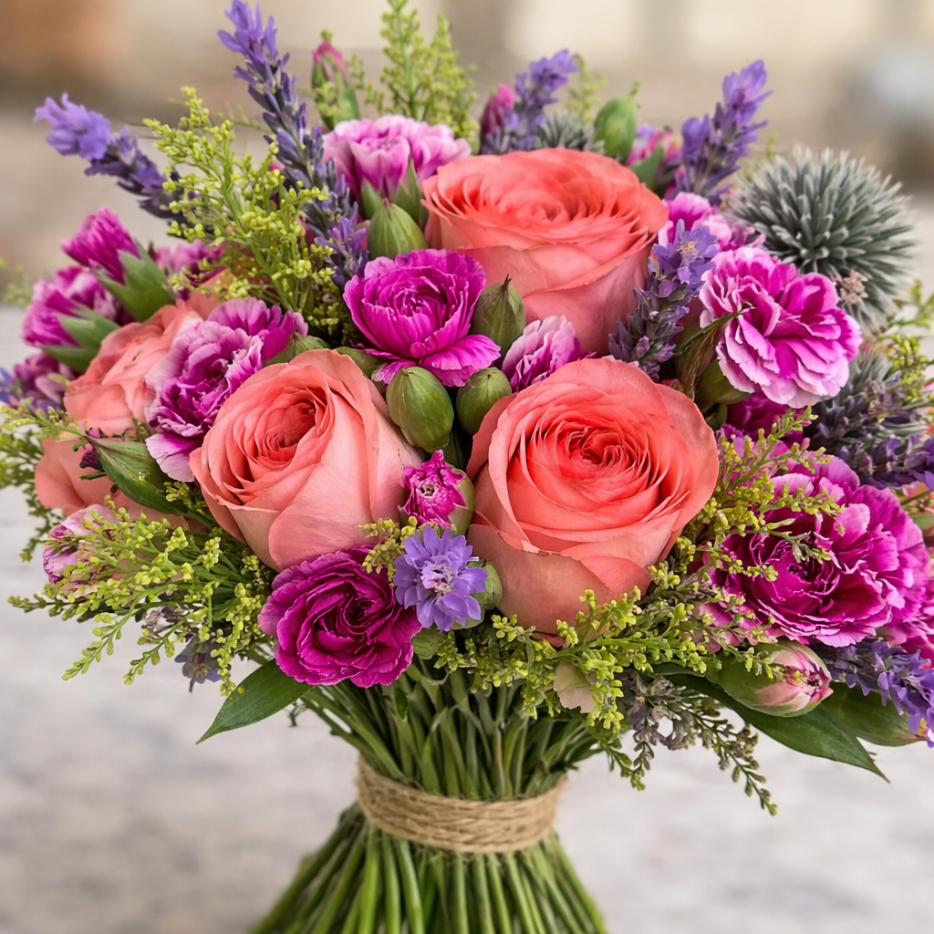 Lavender Bloomrush (Roses, Ranunculus, Lavender) | Flower Bouquet