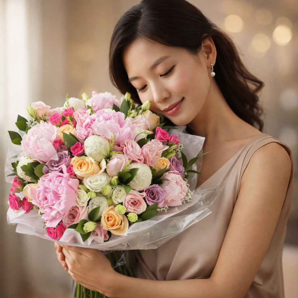 Pastel Symphony (Peonies, Lisianthus, Ranunculus) | Flower Bouquet