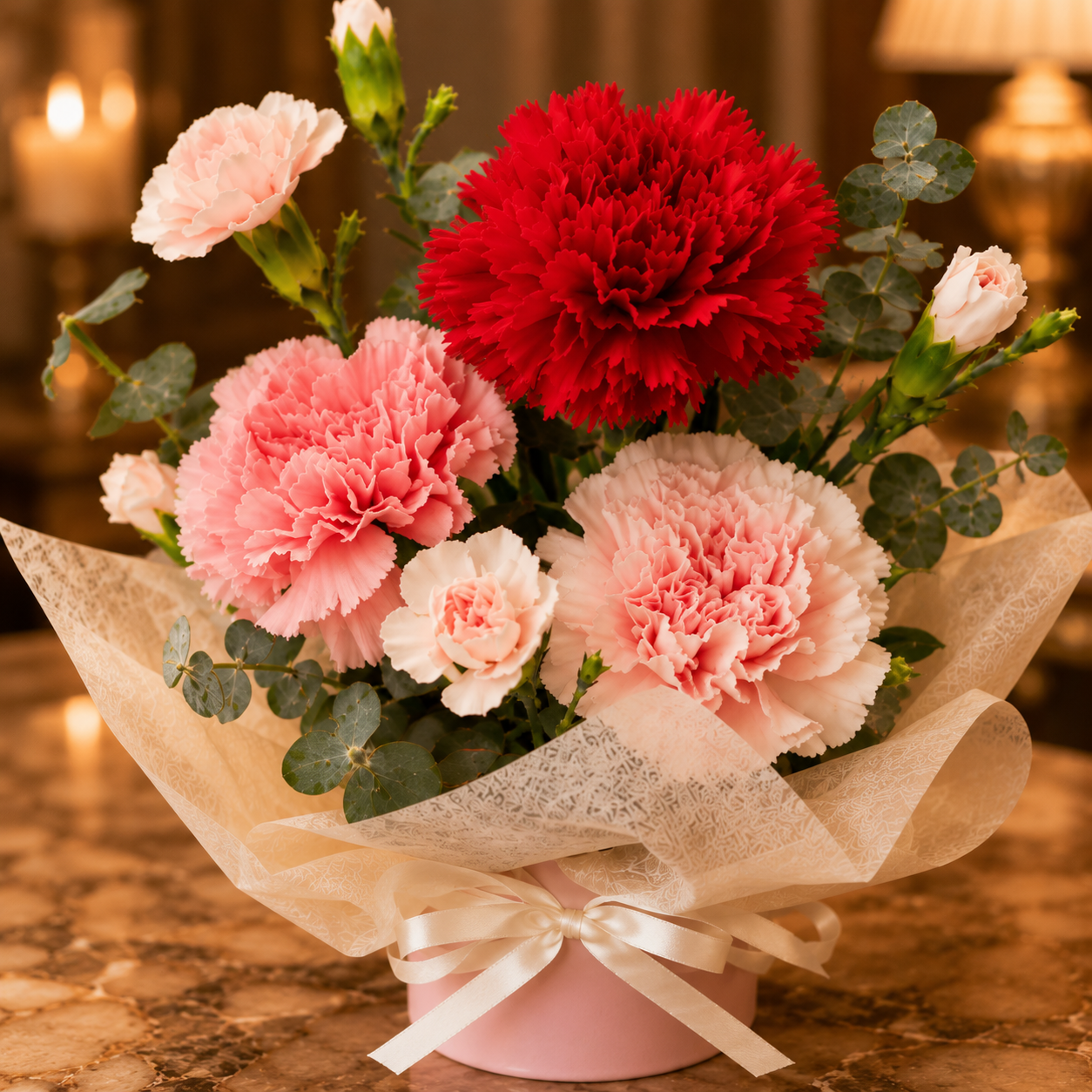 Elysian Ember (Carnations) | Flower Vase Arrangement