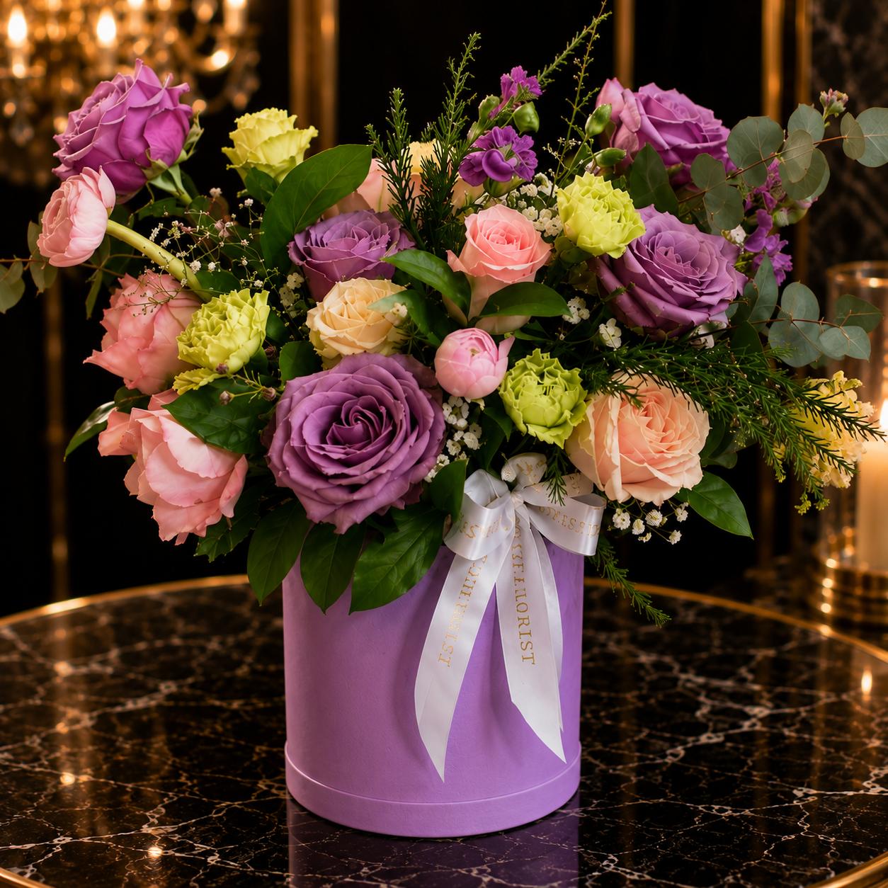 Lavender Whimsy (Roses, Carnations) | Flower Vase Arrangement