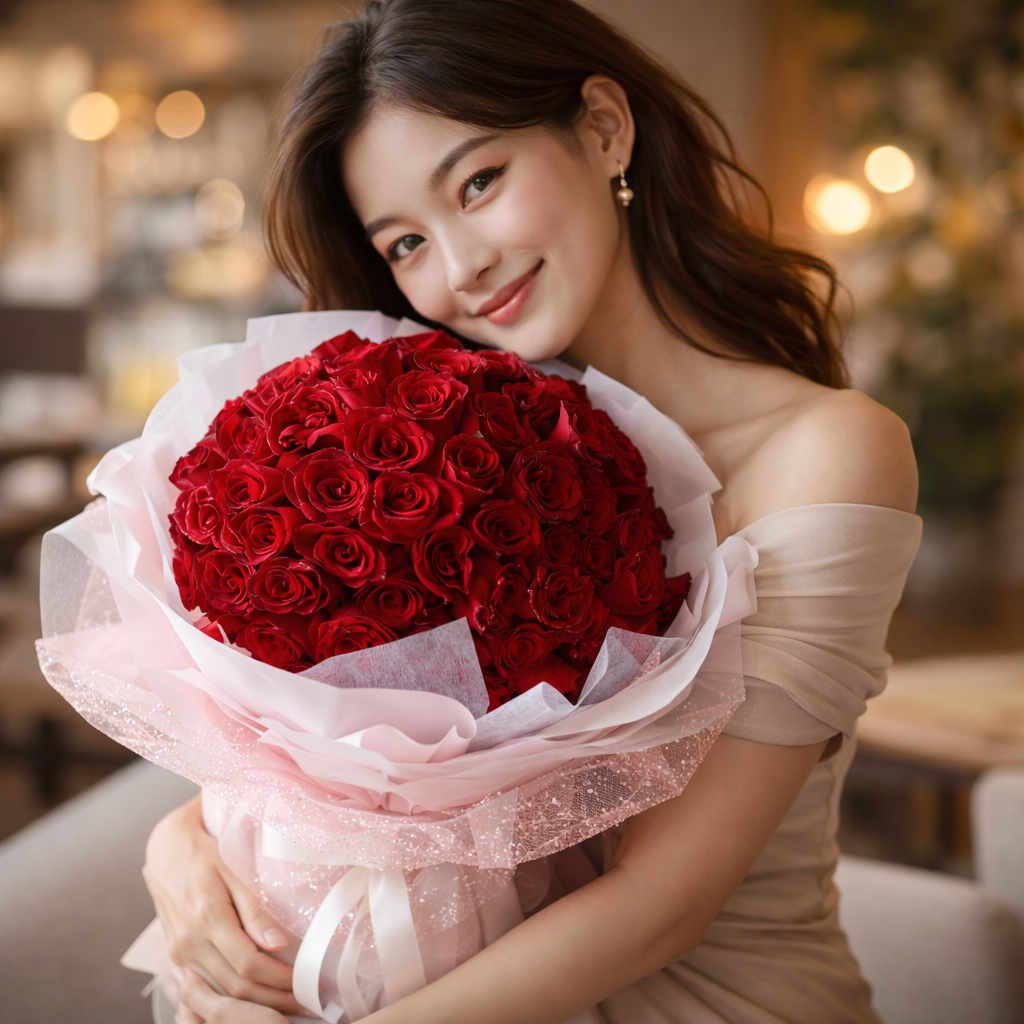 Blushing Devotion (Roses) | Flower Bouquet