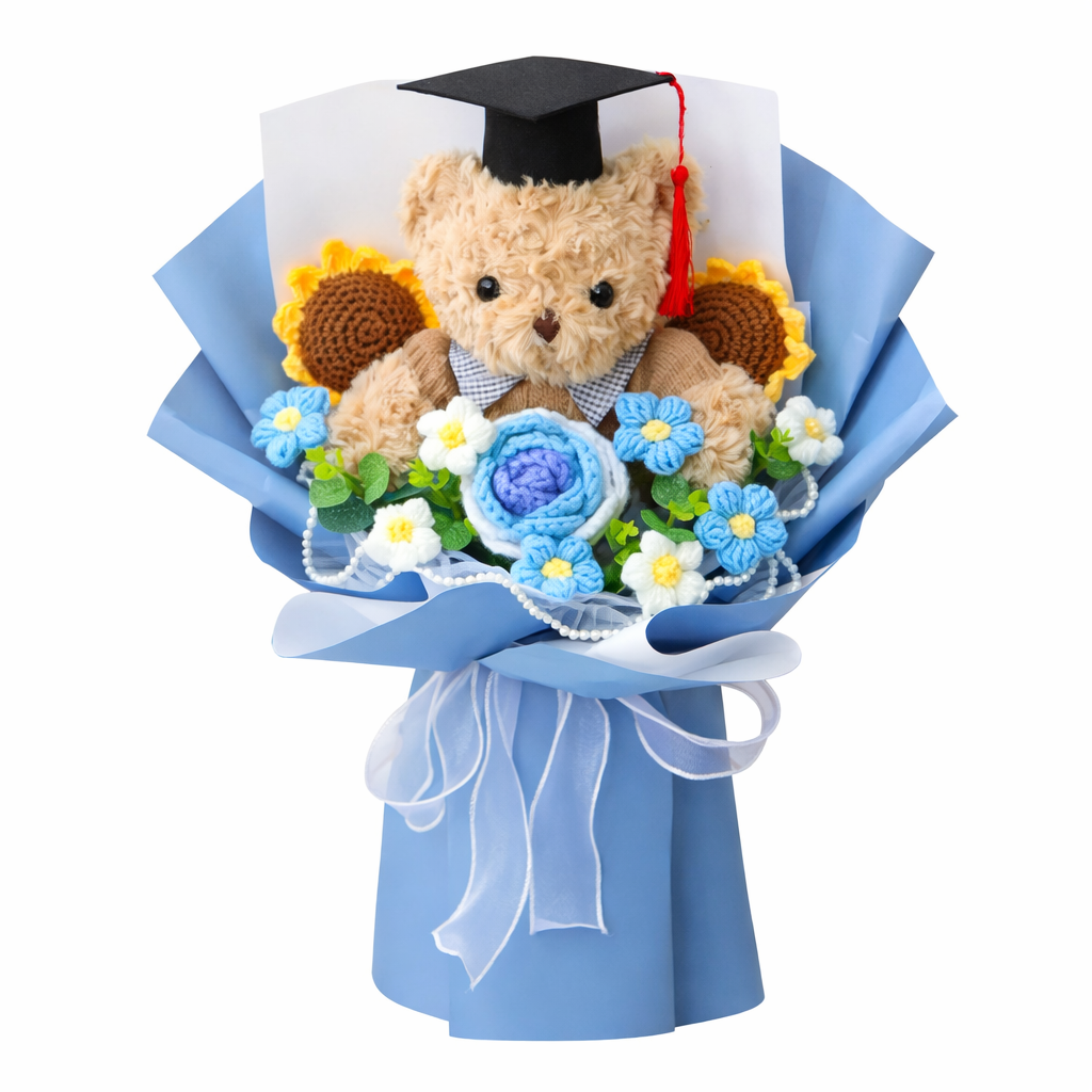 Blue Tassel Bloom | Crochet Flower Bouquet