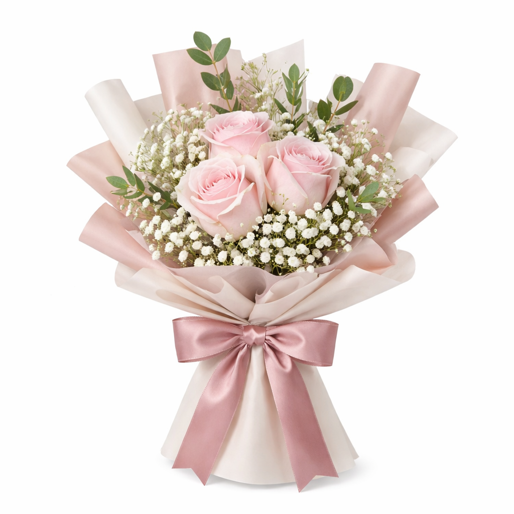 Dew Petals (Roses. Baby's Breath) | Fresh Bouquet