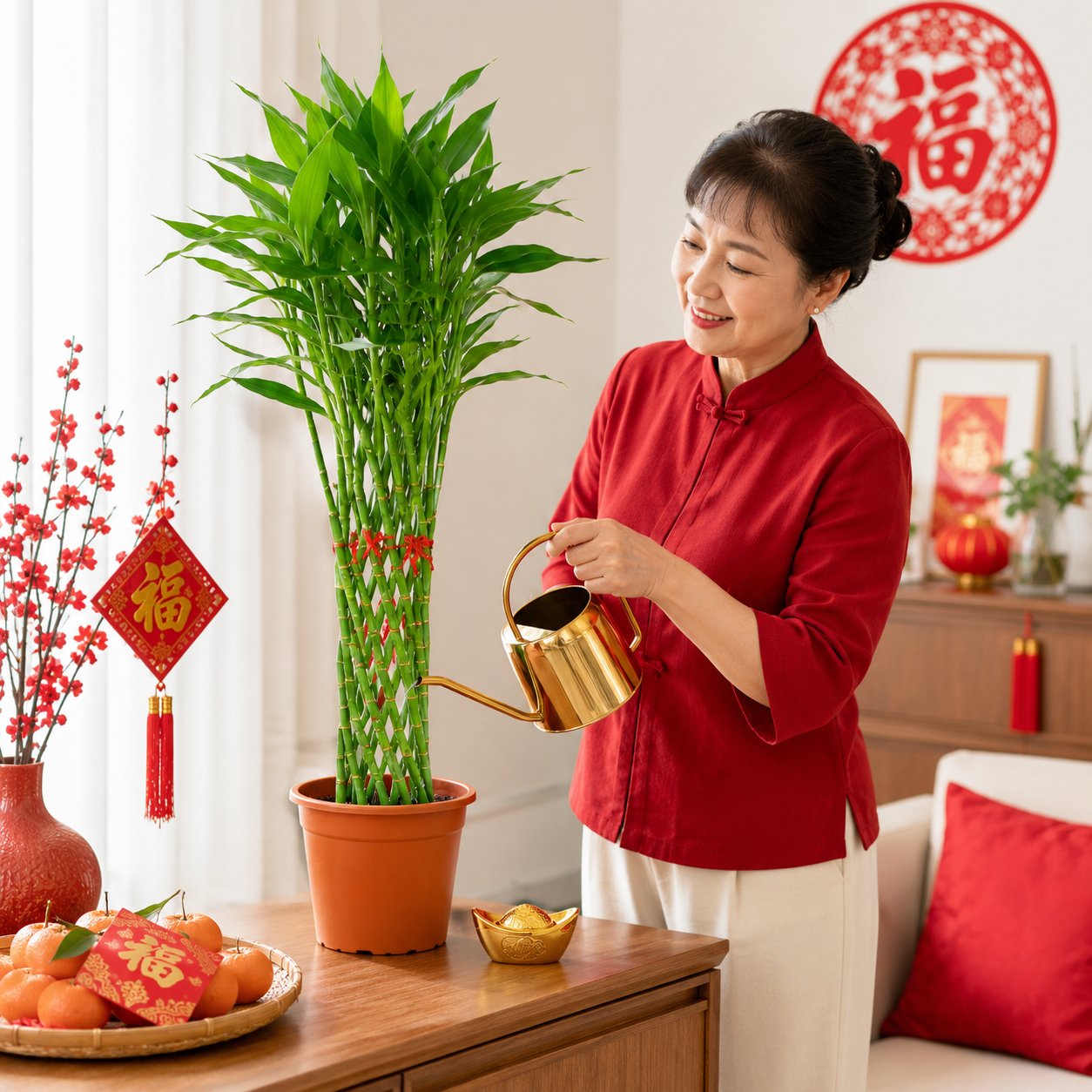 CNY Lucky Bamboo Straight Out | Potted Plant