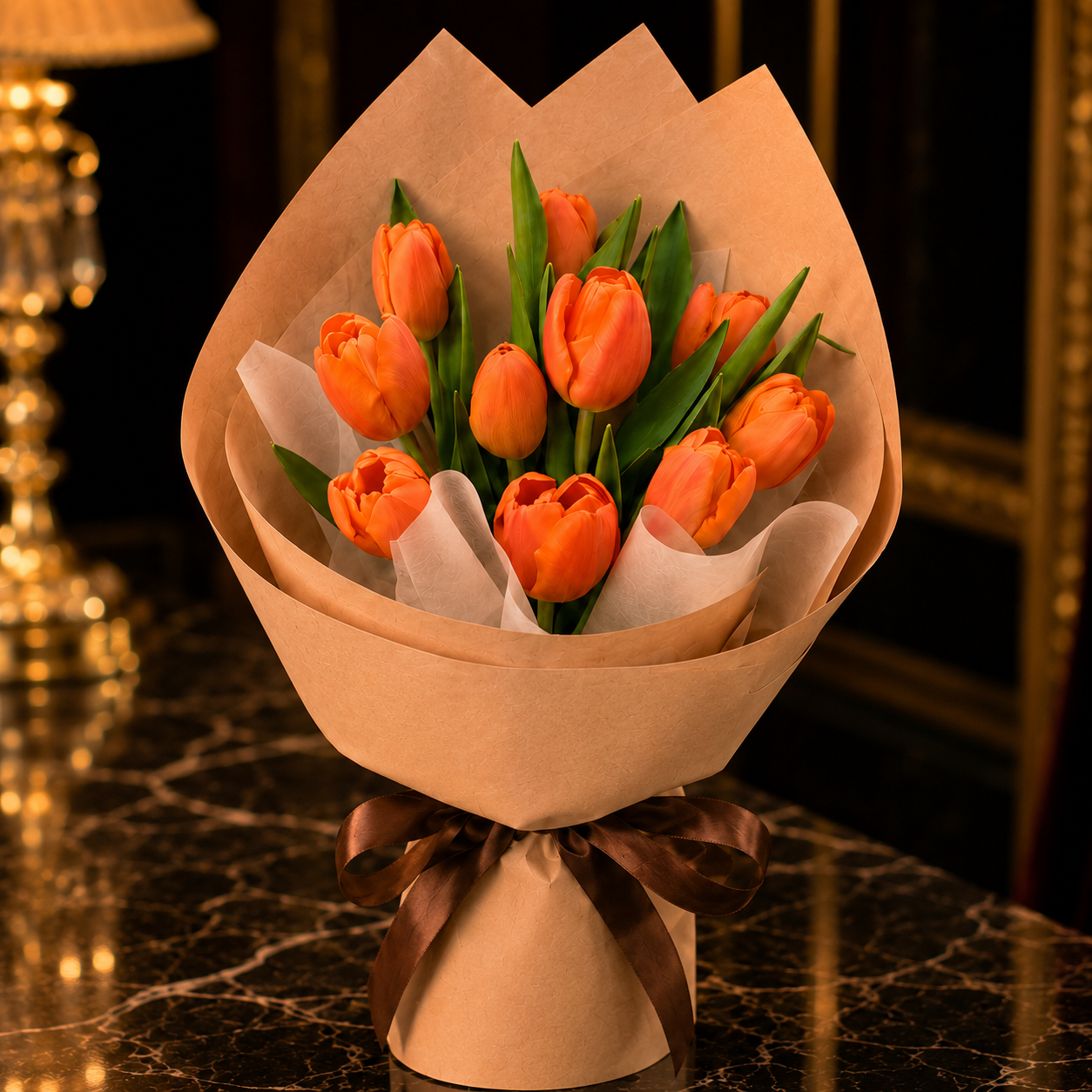 Apricot Glimmer (Tulips) | Fresh Flower Bouquet