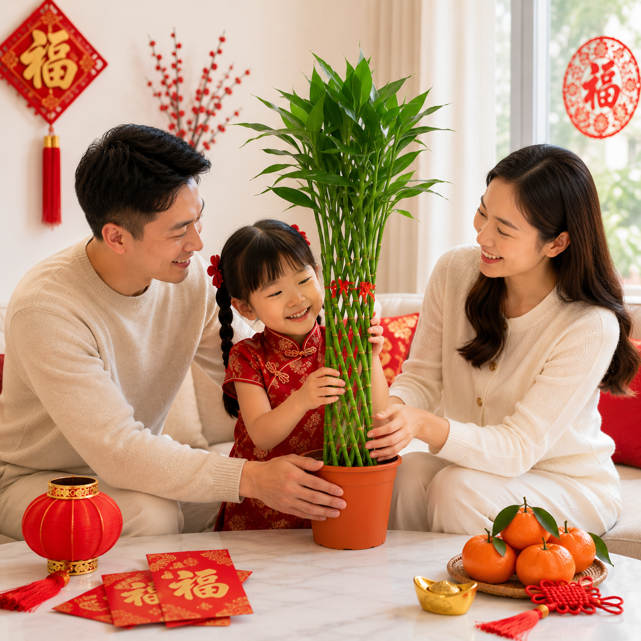 CNY Lucky Bamboo Straight Out | Potted Plant