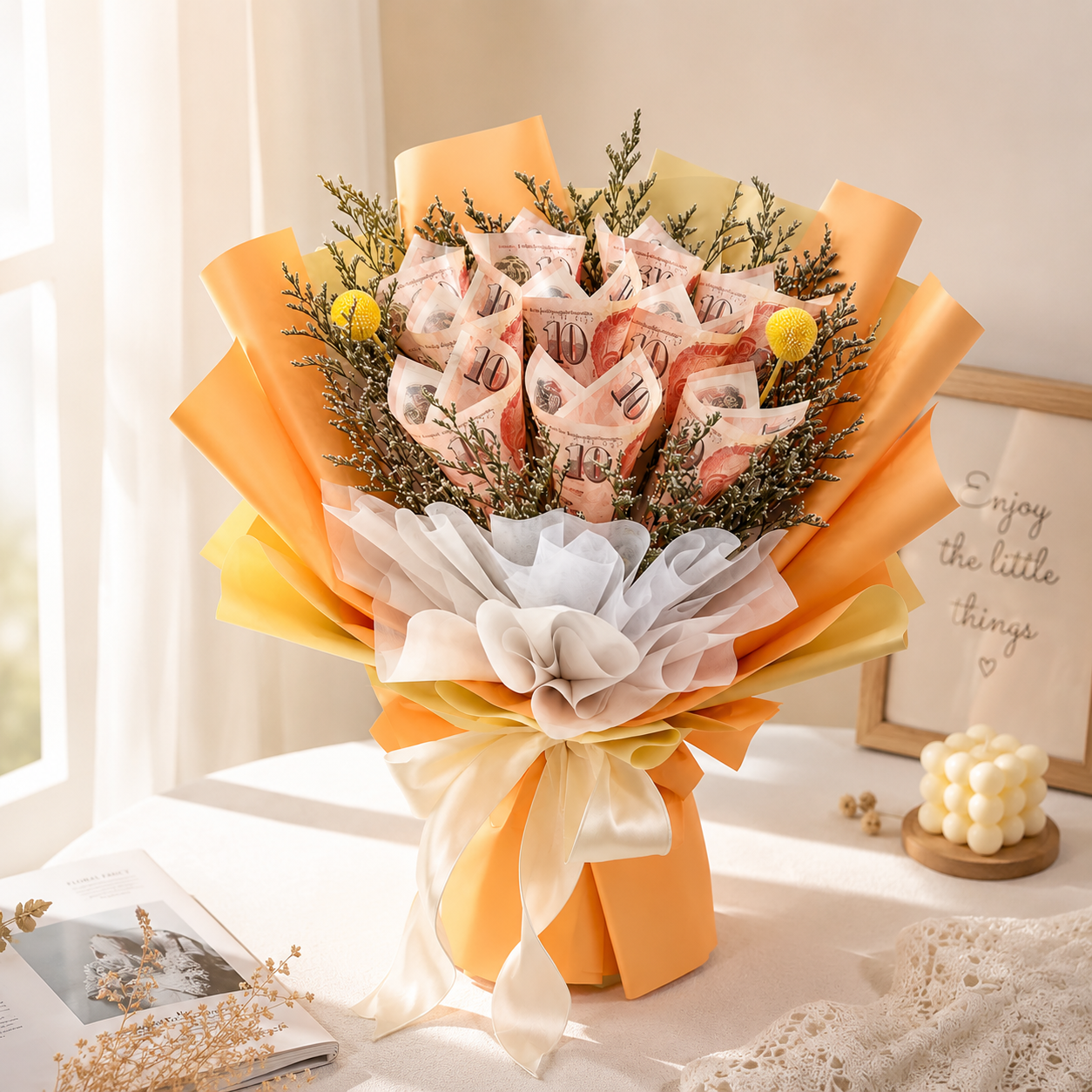 Golden Wishes (Preserved Fillers) | Money Bouquet