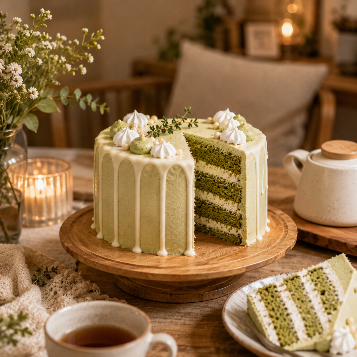 Matcha White Chocolate Cake