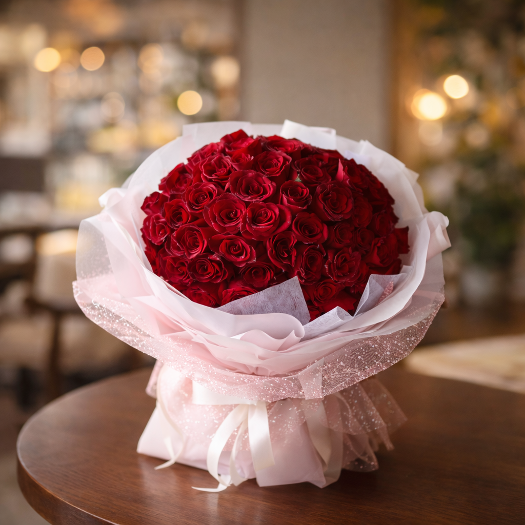 Blushing Devotion (Roses) | Flower Bouquet