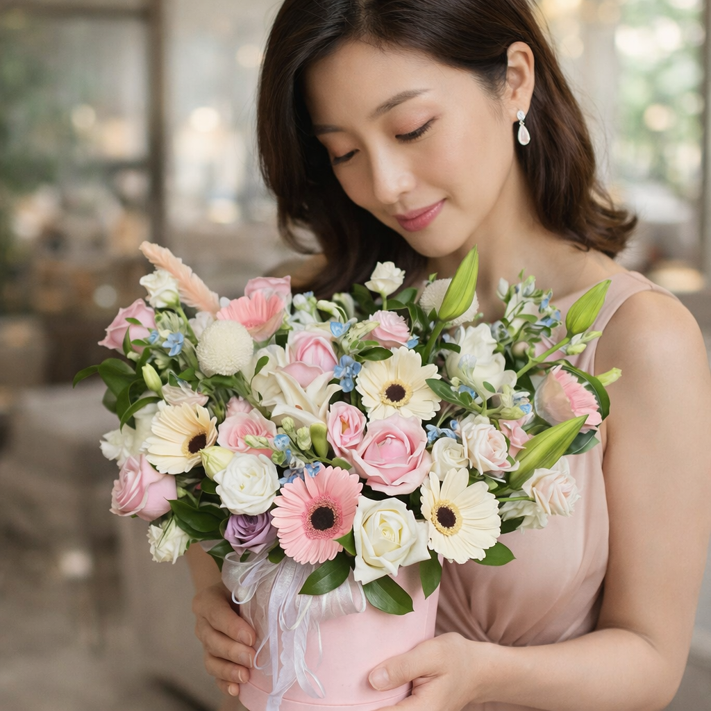 Petal Haven (Roses, Lisianthus, Lilies) | Fresh Flower Bouquet