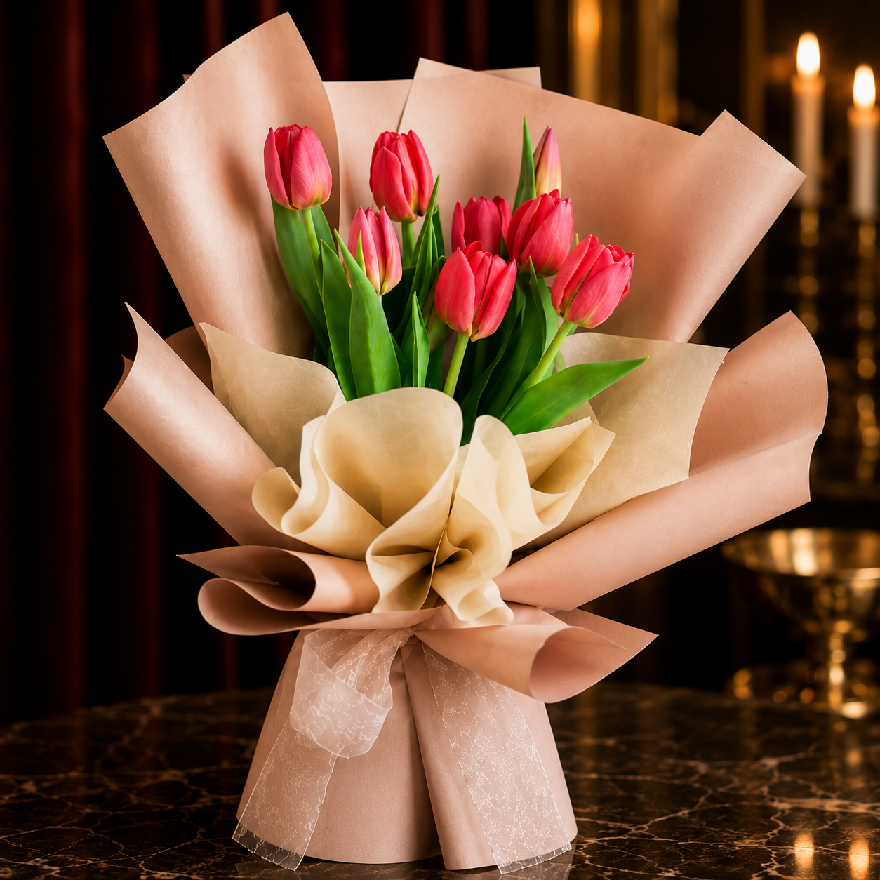 Blush Ember (Tulips) | Flower Bouquet
