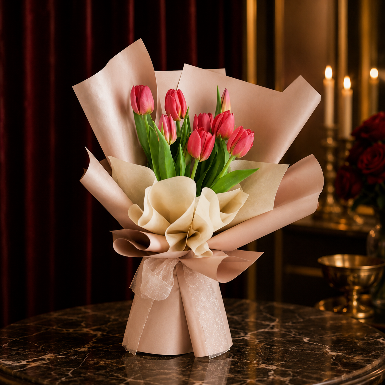 Blush Ember (Tulips) | Flower Bouquet