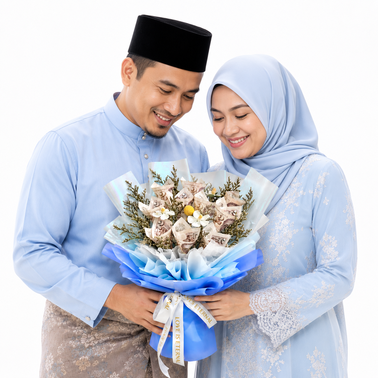 Blue Fortune (Preserved Fillers) | Money Bouquet