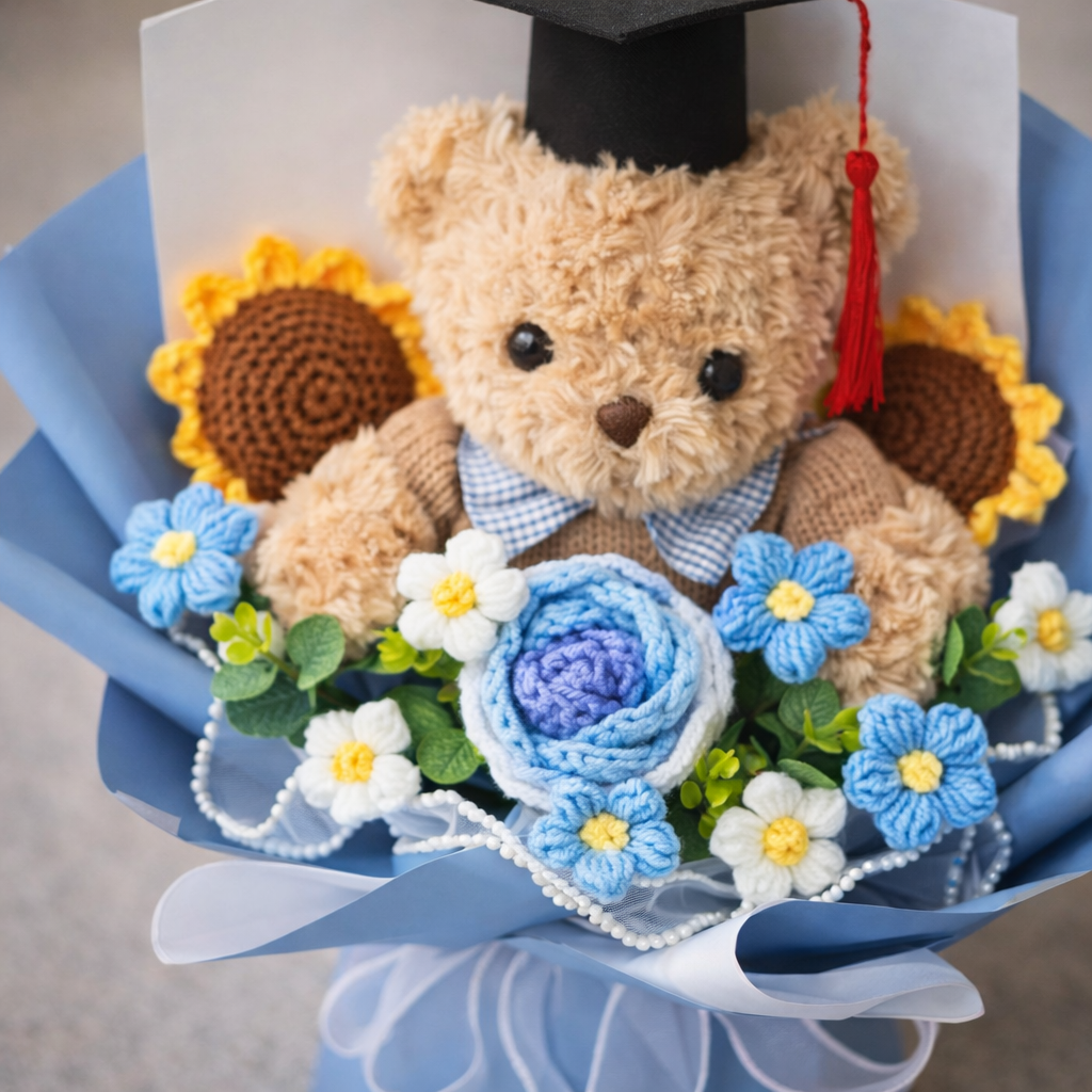 Blue Tassel Bloom | Crochet Flower Bouquet