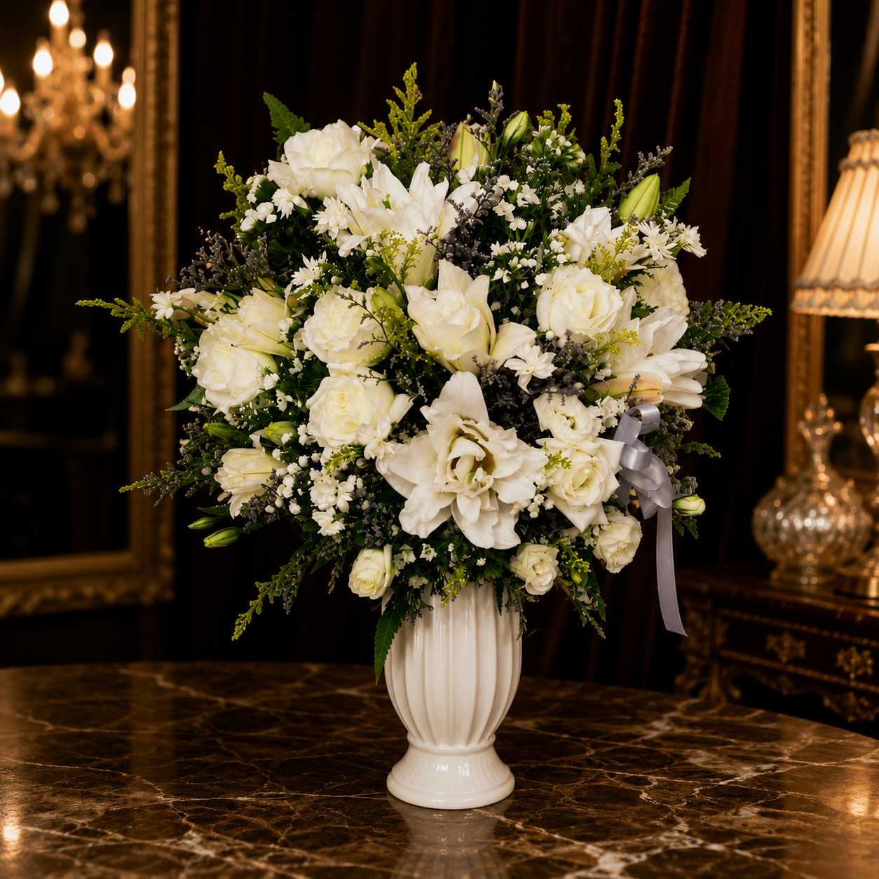 Nordelia Crest (White Roses) | Flowers in Vase