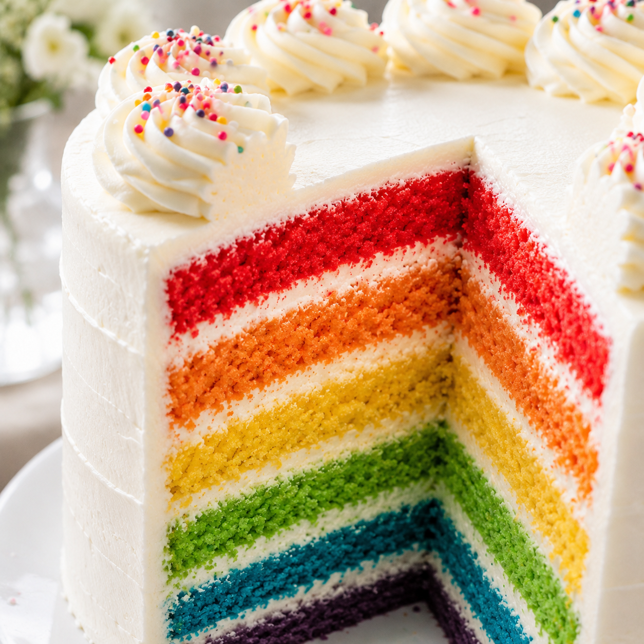 Rainbow Vanilla Cake