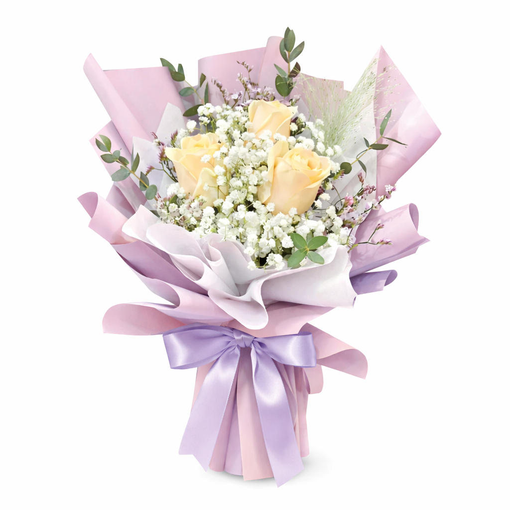 Mocha Serenade (Roses, Baby's Breath) | Flower Bouquet