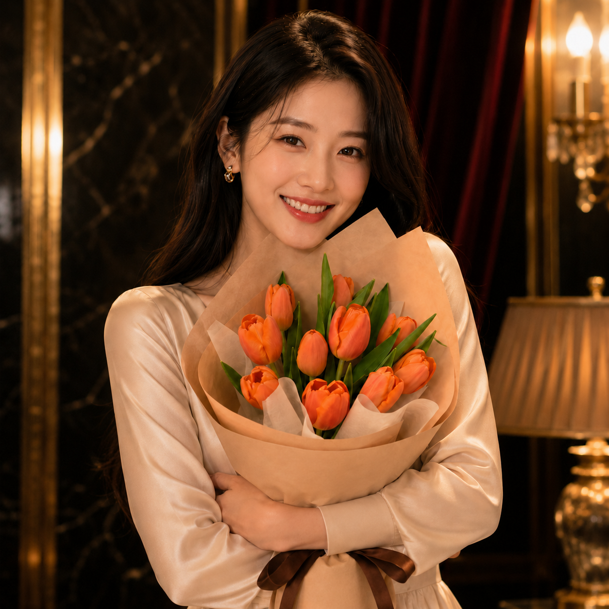 Apricot Glimmer (Tulips) | Fresh Flower Bouquet