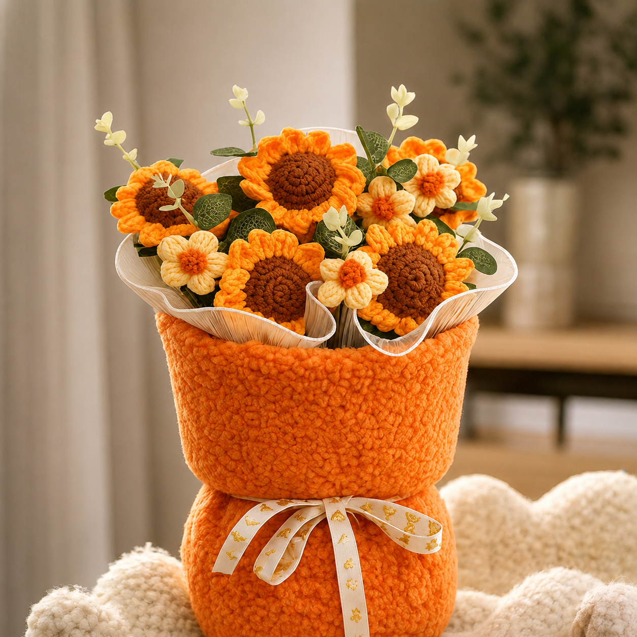Golden Cheerloom | Crochet Flower Bouquet