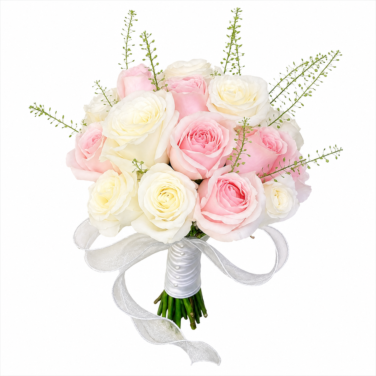 Blushing Fable (White Roses, Pink Roses) | Fresh Bouquet