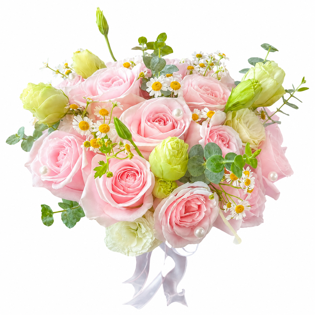 Spring Memento (Roses, Chamomile) | Fresh Flower Bouquet