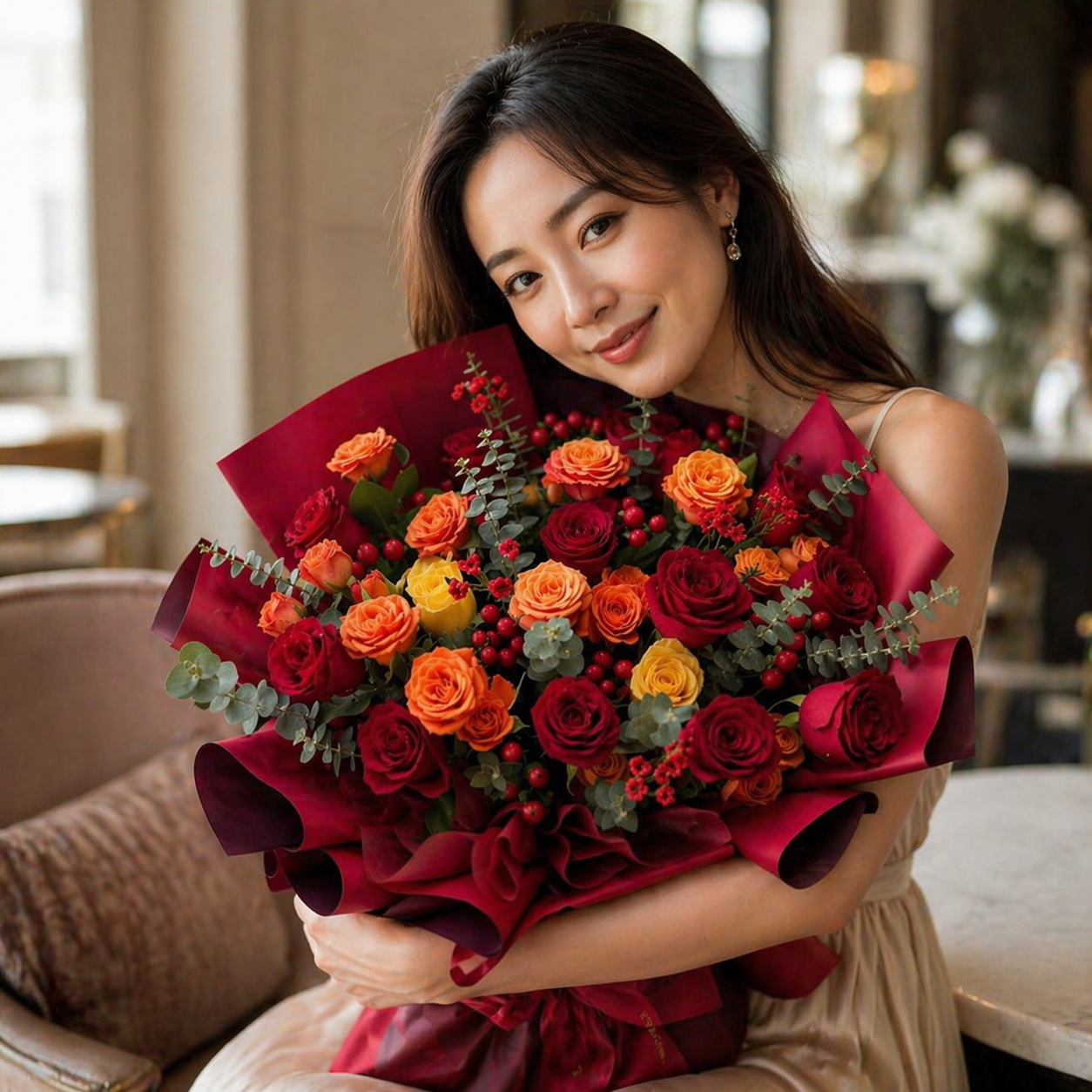 Crimson Carnival (Roses) | Flower Bouquet