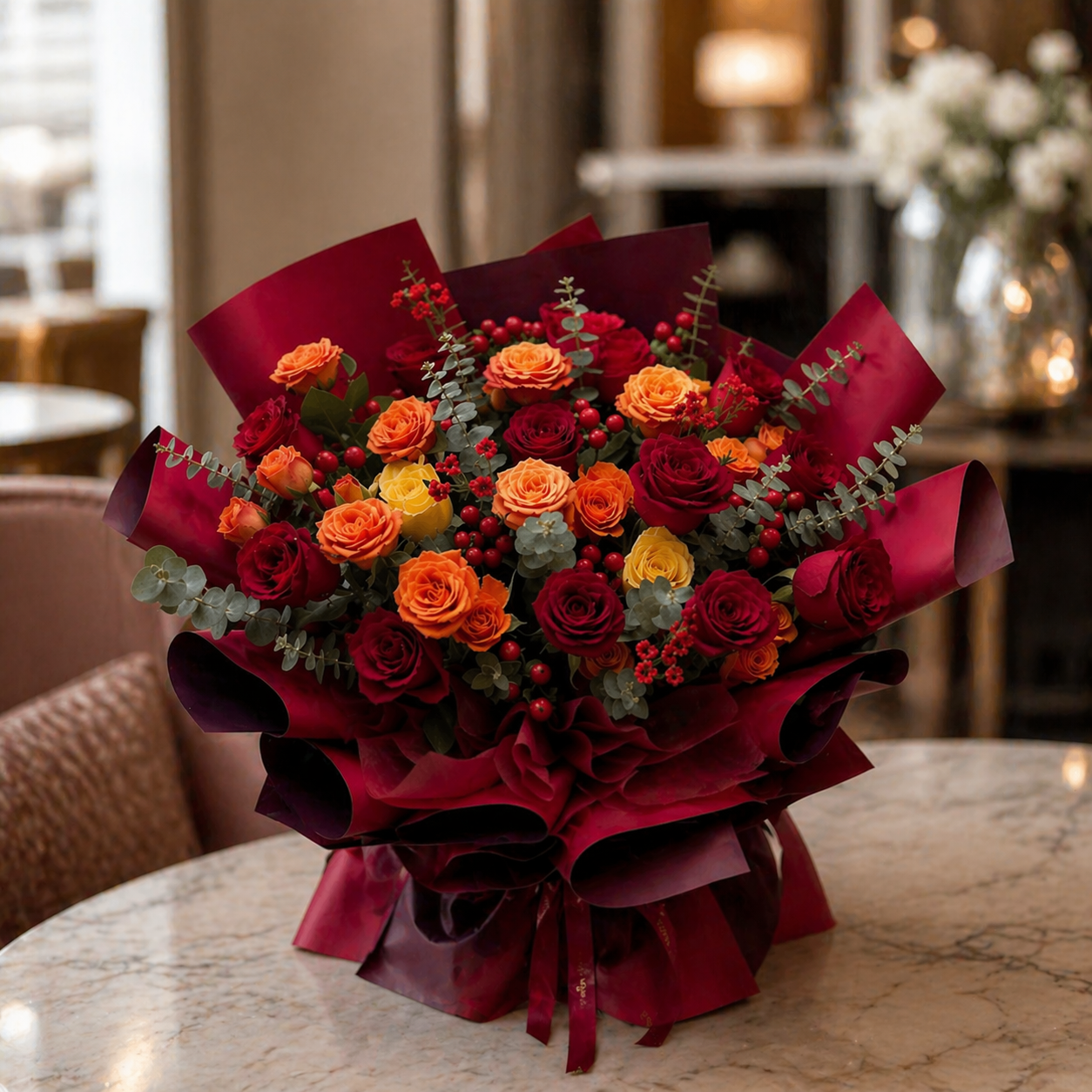 Crimson Carnival (Roses) | Flower Bouquet