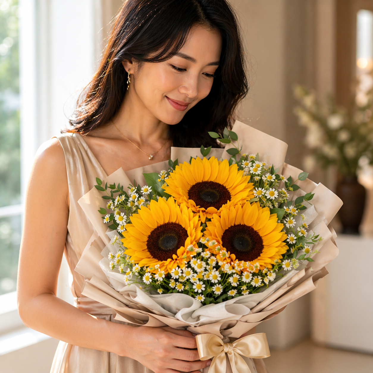 Sunbeam Whispers (Sunflowers, Chamomile) | Flower Bouquet