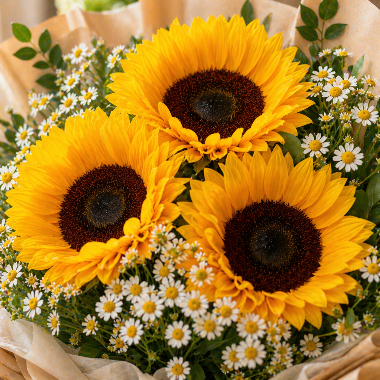 Sunbeam Whispers (Sunflowers, Chamomile) | Flower Bouquet