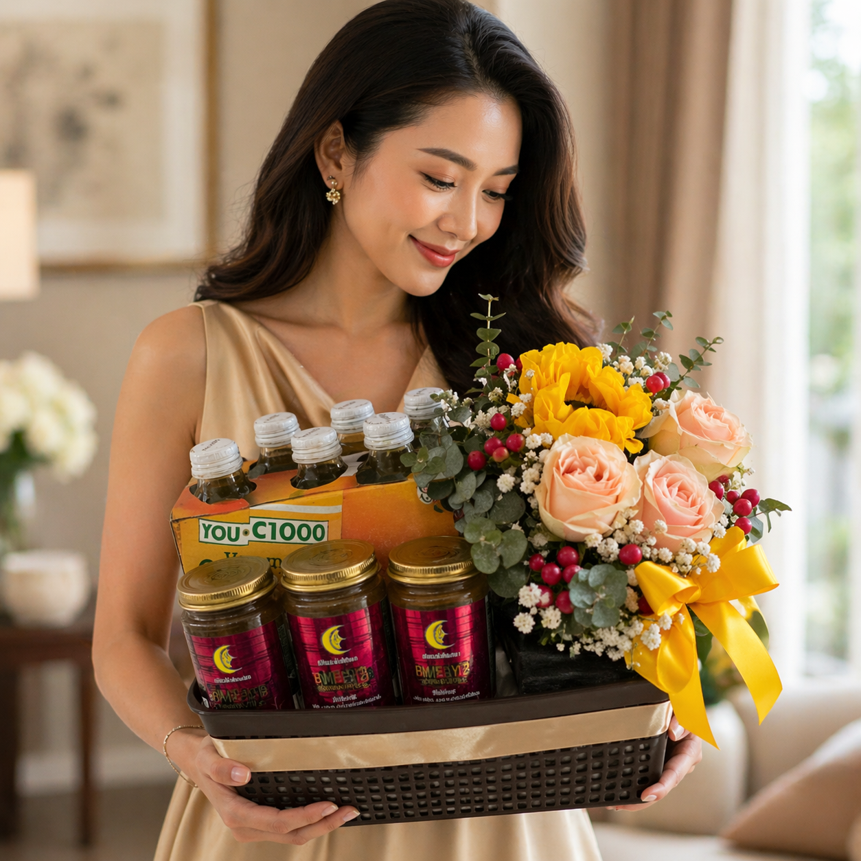 Citrus Bloom | Fruits & Flower Hamper